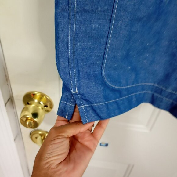 J.Crew Shirt Mens Re-Imagined Blue Short Sleeve Button-Up Front Pockets Size L - Picture 3 of 9